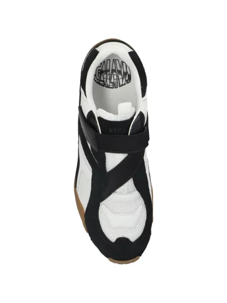 Sneakerși Versace cu bretele alb