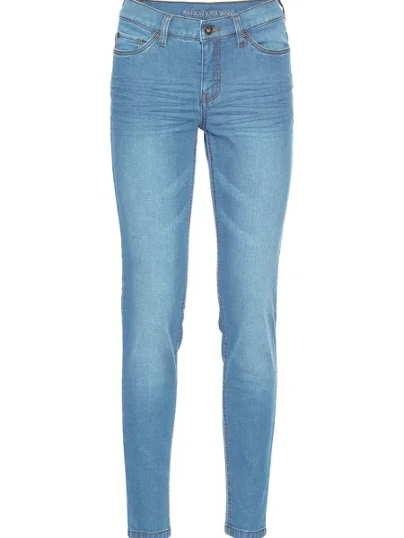 Dżinsy Skinny mid waist krótsze nogawki niebieskie