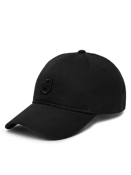 Шапка с козирка BOSS с апликация черно