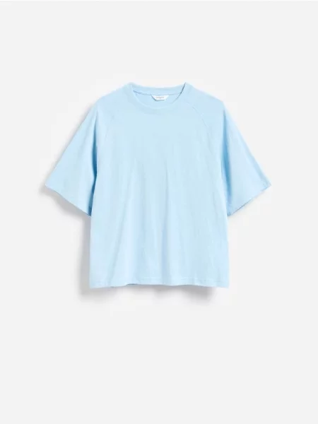 Reserved Tricou boxy din albastru-deschis albastru
