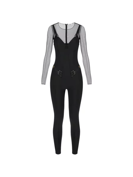 Kombinezon Elisabetta Franchi tiulowy czarny