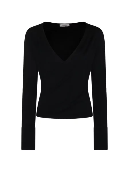 Bluzka Max Mara z dekoltem w serek czarna