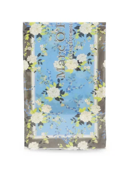 Fular Marc O'polo cu model floral cu imagine albastru