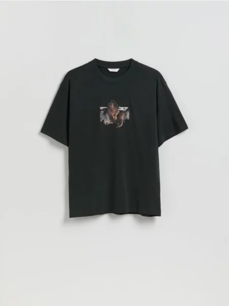 Reserved Tricou comfort fit cu imprimeu verde-prăfuit verde
