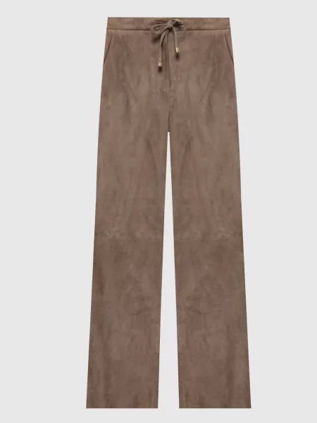 Замшевые брюки Max Mara бежевые