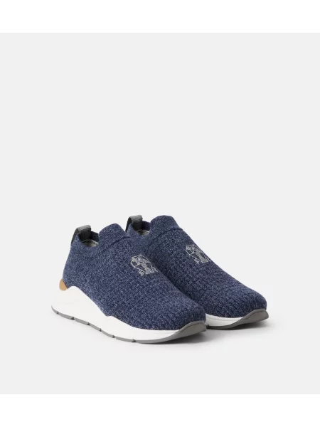 Gyerek sneaker Brunello Cucinelli kék