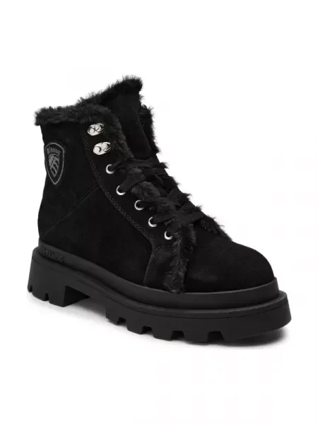 BLAUER Bakancs KIMMEL 06 | shearling | hasított bőr fekete