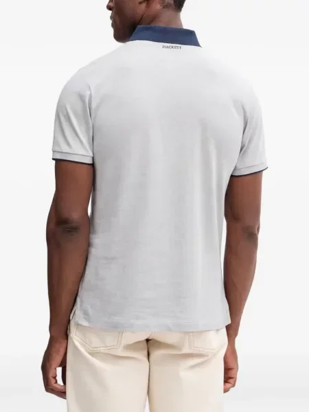 Tricou polo Hackett cu broderie gri