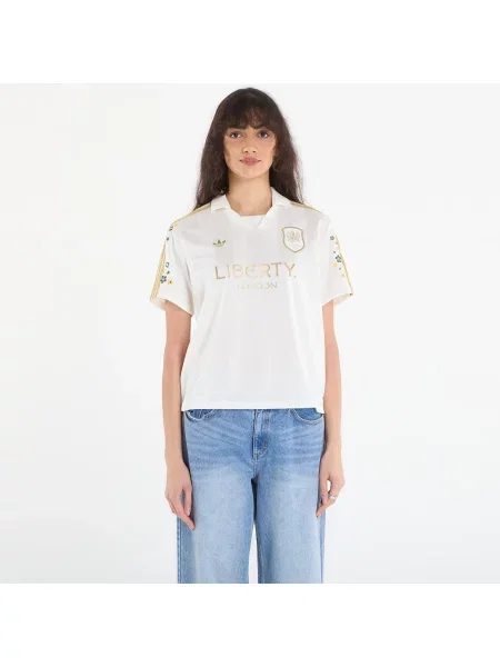 T-shirt adidas X Liberty London Jersey Off White/ Ice Purple L biała