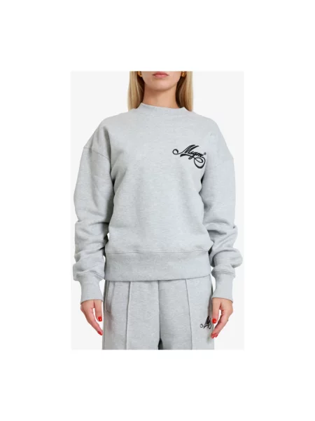 Bluza Msgm z dżerseju z logo szara