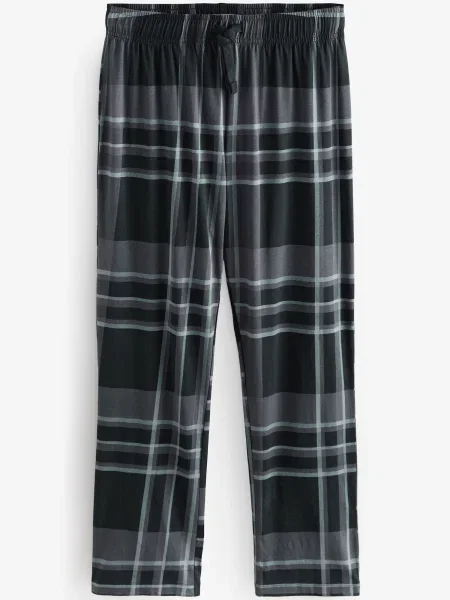 Next Dolga pižama siva / zelena črna