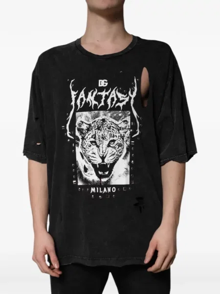 Tricou Dolce & Gabbana zdrențuiți negru