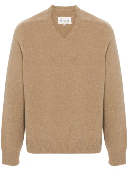 Pulover Maison Margiela de lână cu decolteu în V