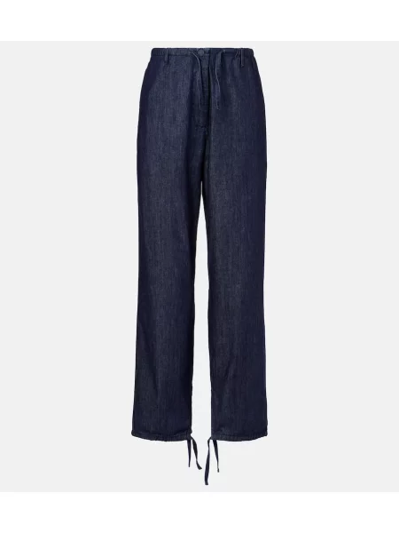 Pantaloni Dries Van Noten albastru
