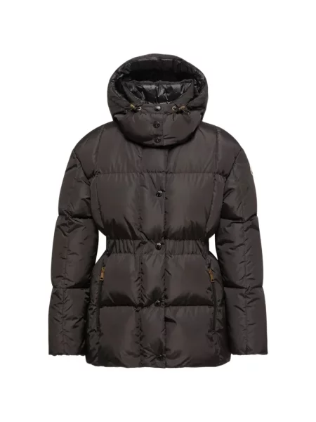 Scurt geacă cu puf Moncler cu glugă negru