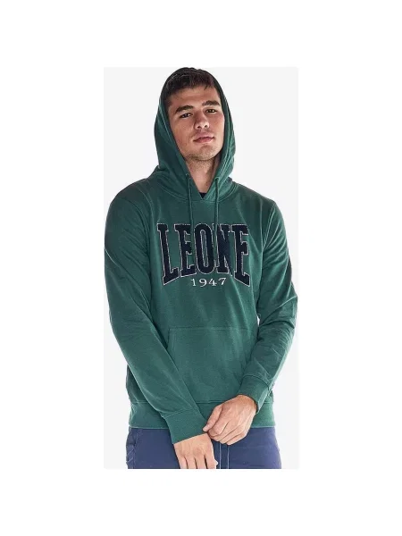 Zielona bluza z kapturem Leone College M czarna