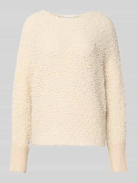 Sweter z dzianiny z okrągłym dekoltem Apricot biały