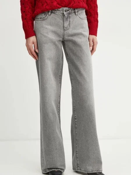Дънки Guess с висока талия сиво