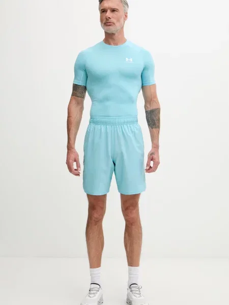 Pánske tréningové tričko Under Armour HG Armour Comp blue haze/white biela