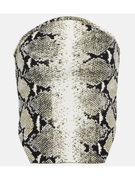 Top Khaite z nadrukiem w wężowy wzór bez ramiączek