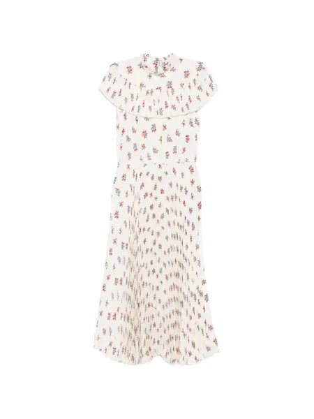 Rochie midi N°21 cu model floral cu imagine alb