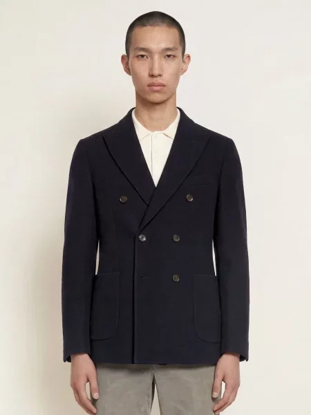 Circolo Sako Slim Fit S Merino Vlnou tmavě modrá