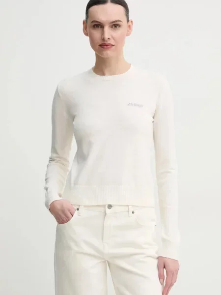 Pulover s dodatkom vune Lance za žene lagani bež