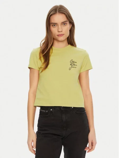 Calvin Klein Jeans Tricou Script Institutional verde