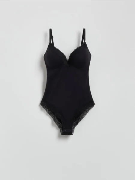 Reserved Body z miseczkami push up czarny