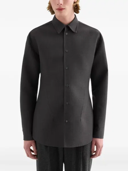 Cămașă Jil Sander de lână gri