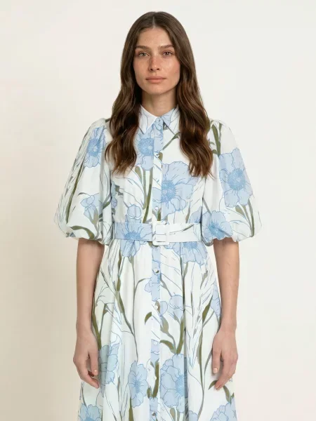 Ted Baker Košilové Šaty Alimma / černošedá / khaki bílá