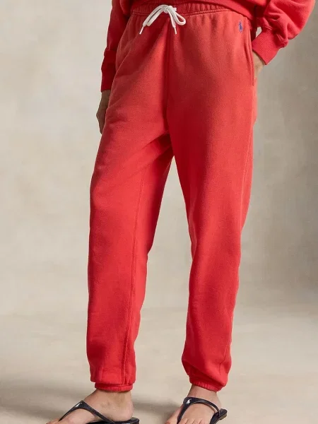Polo Ralph Lauren spodnie dresowe z bawełną pomarańczowe