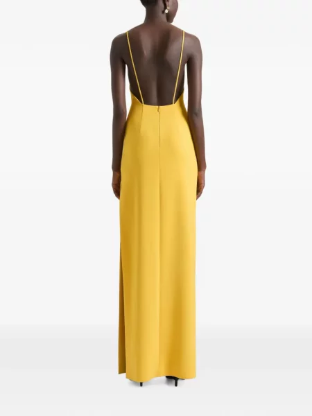 Lung rochie Givenchy din crep galben