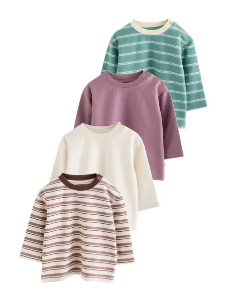 Next Tricou crem / ciocolatiu / pin / mauve verde