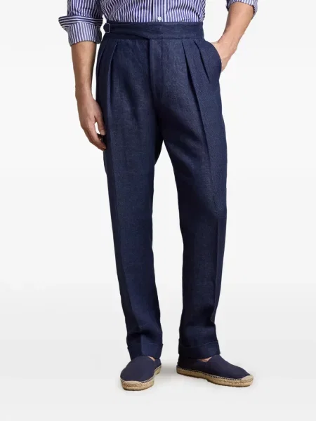 Plisirane hlače Ralph Lauren Purple Label plava