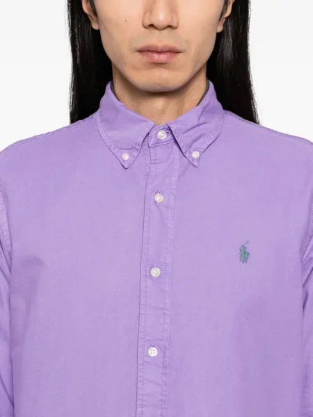 Поло тениска Polo Ralph Lauren кепър виолетово