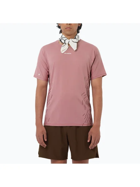 Tricou de alergare pentru bărbați Salomon Sense Aero SS Tee GFX dusky orchid