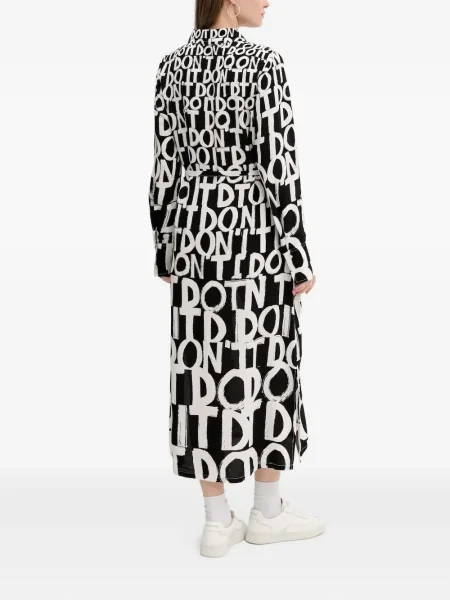 Rochie tip cămașă Desigual cu imagine de costum negru