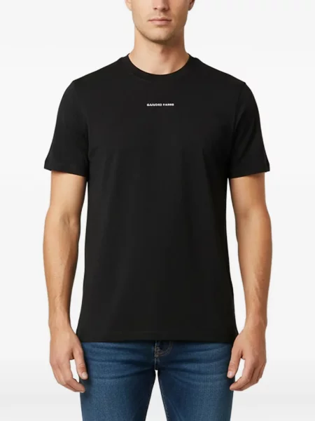 Tricou Sandro cu broderie cu decolteu rotund negru