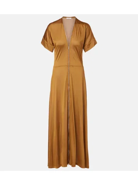 Maxi rochie maxi Lemaire din jerseu de costum maro