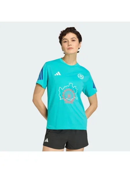 Běžecké krátký tričko Adidas s krátkými rukávy zelené