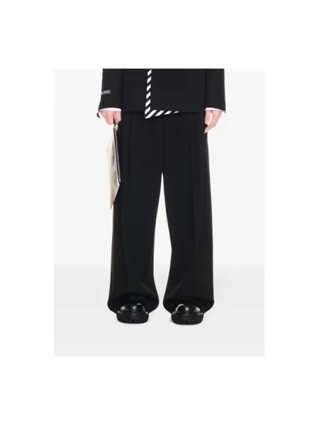 Haftowane spodnie Off-white wełniane białe