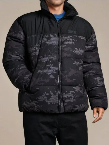 Sinsay Prošívaná puffer bunda černá