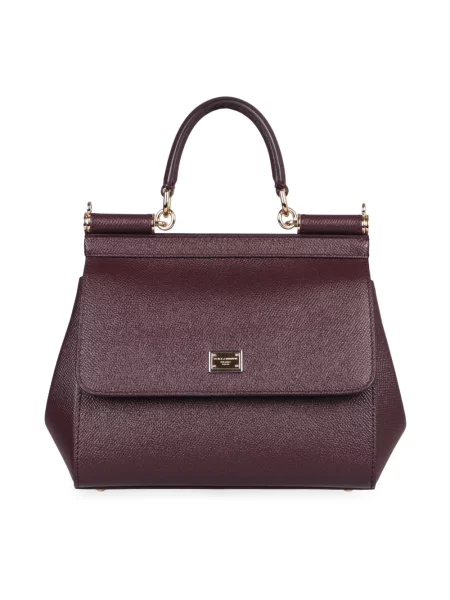 Torebka Dolce And Gabbana skórzana z nadrukiem czerwona