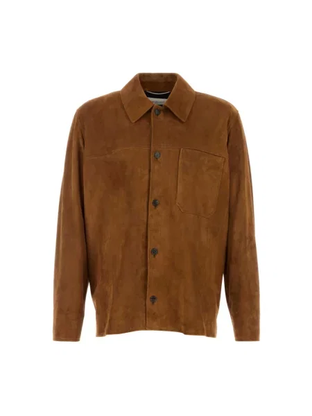 Kurtka skórzana Saint Laurent brązowa