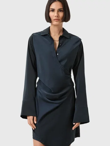 AllSaints sukienka TIRA mini dopasowana granatowy