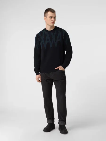 Джемпер Armani Exchange темно-синій акрил/вовна синій