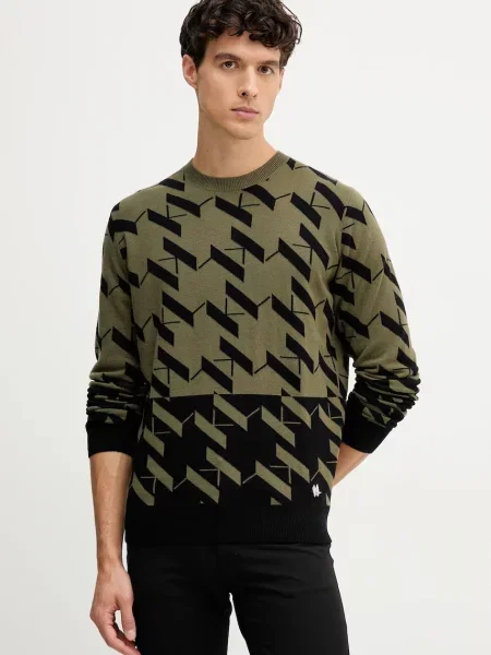 Karl Lagerfeld pulover din amestec de lână negru verde