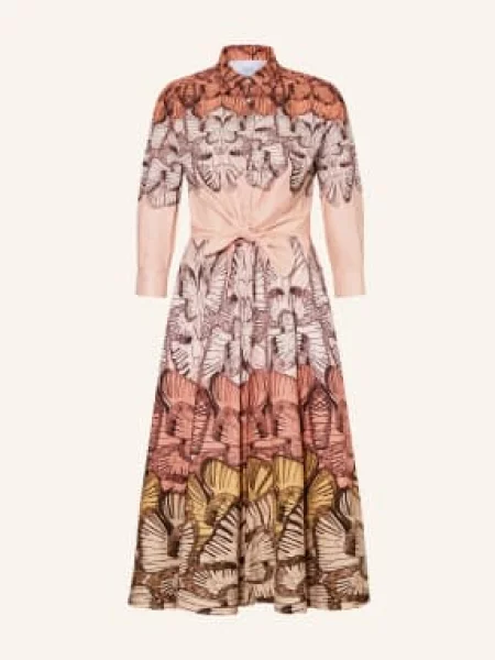 Sara Roka Sukienka Koszulowa Dralla Z Rękawami orange żółta