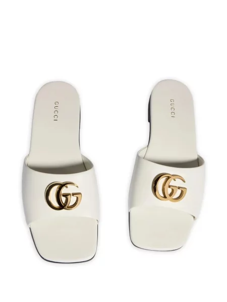 Sandale Gucci din piele fără toc alb